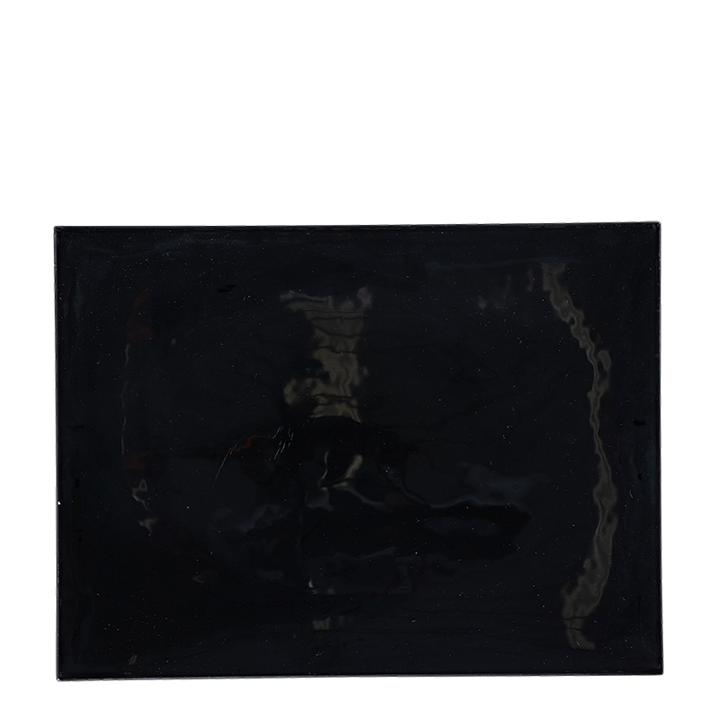 Plat rectangulaire noir en verre 24 x 32 cm