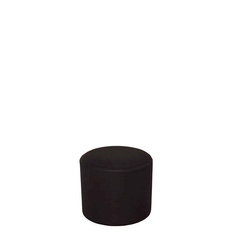 Pouf rond houssé noir Ø 50 cm H 45 cm