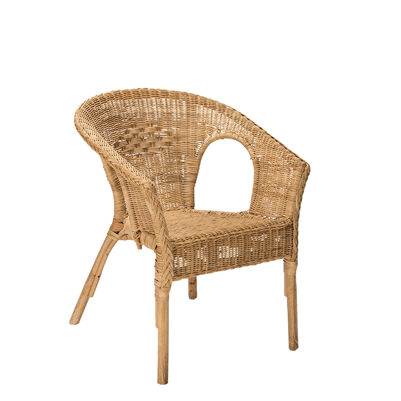 Fauteuil en osier Vintage H 79 cm