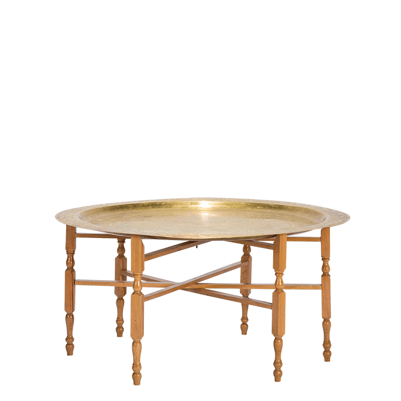 Table basse ronde dorée Ø 89 H 48 cm