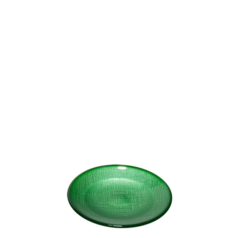 Assiette à pain verte en verre Ø 14 cm