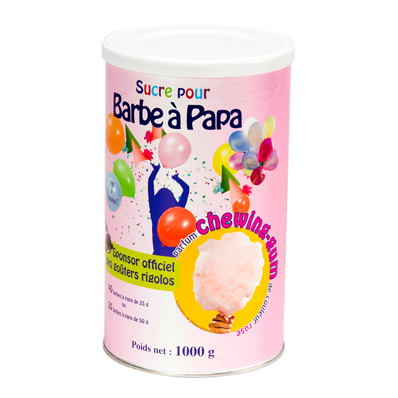 Sucre rose pour barbe à papa parfum chewing gum 1 kg