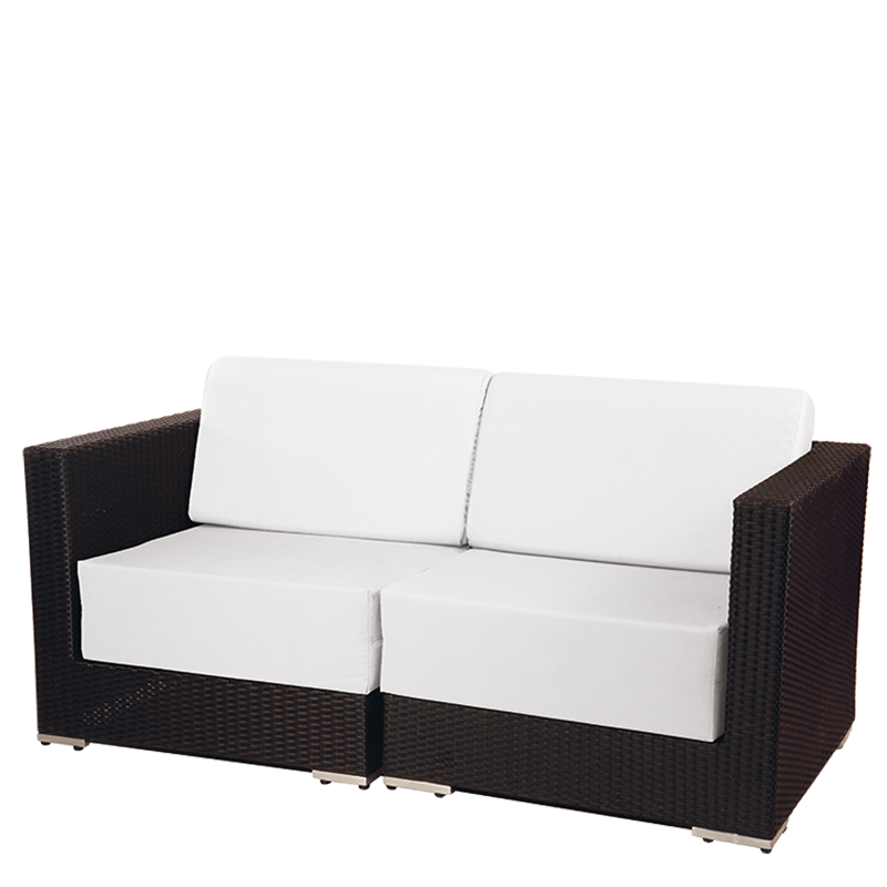 Canapé Lounge tressé gris 80 x 160 cm H 67 cm