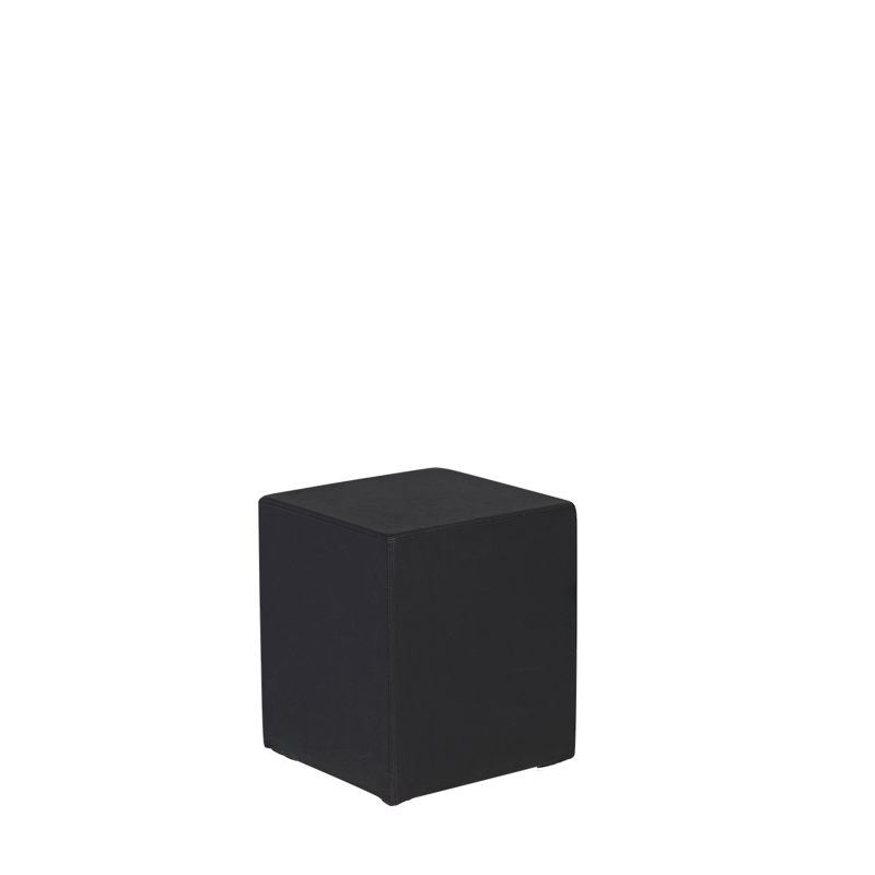 Pouf carré vinyle noir 40 x 40 H 40 cm