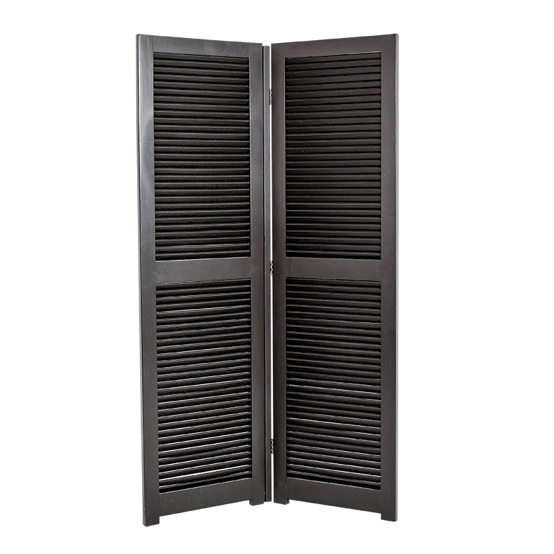 Paravent Louisiane noir 2 feuilles L 130 cm (65 x 2) H 205 cm