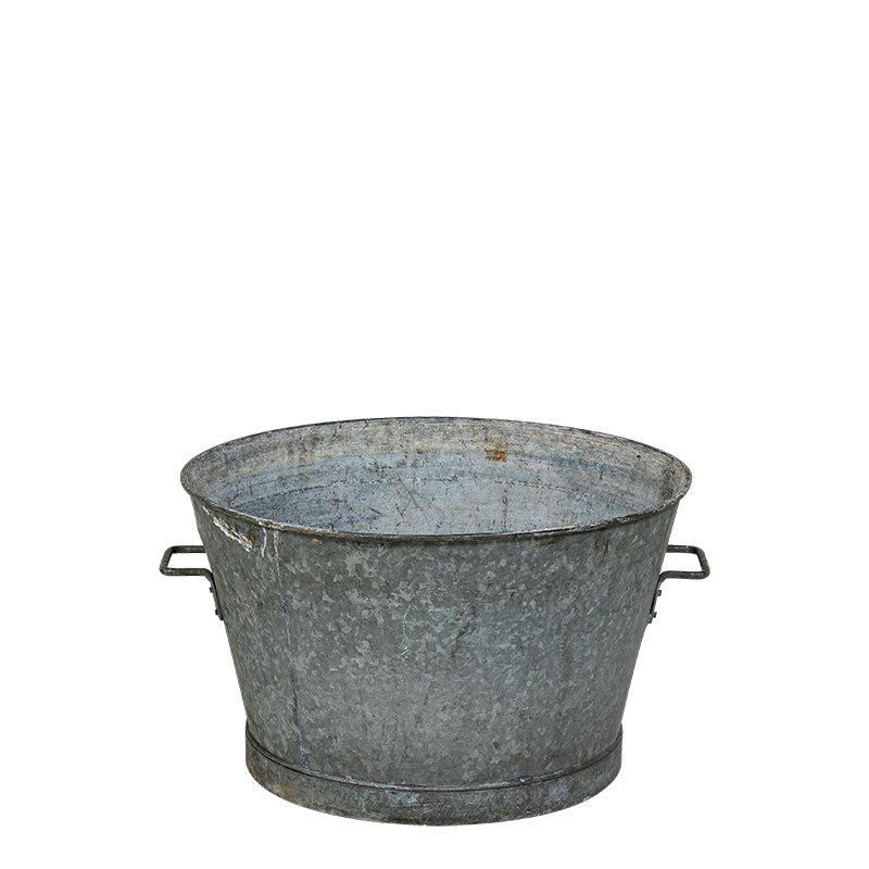 Bassine en zinc vintage grand format