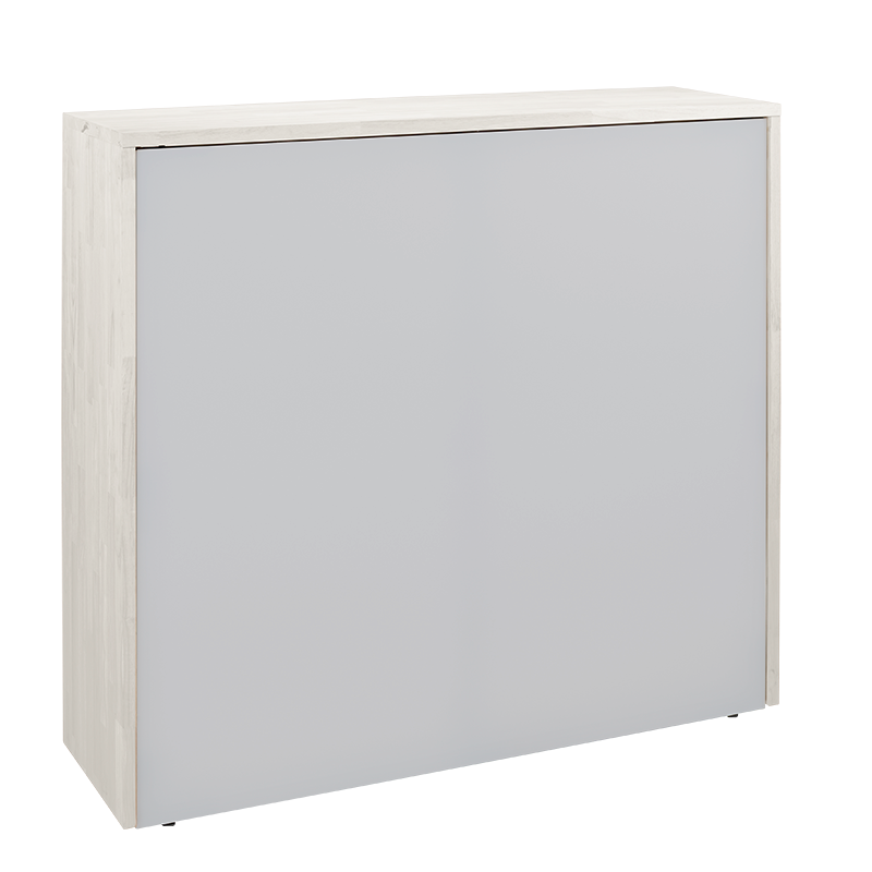 Banque d'accueil pliante blanche 35 x 120 cm H 110 cm
