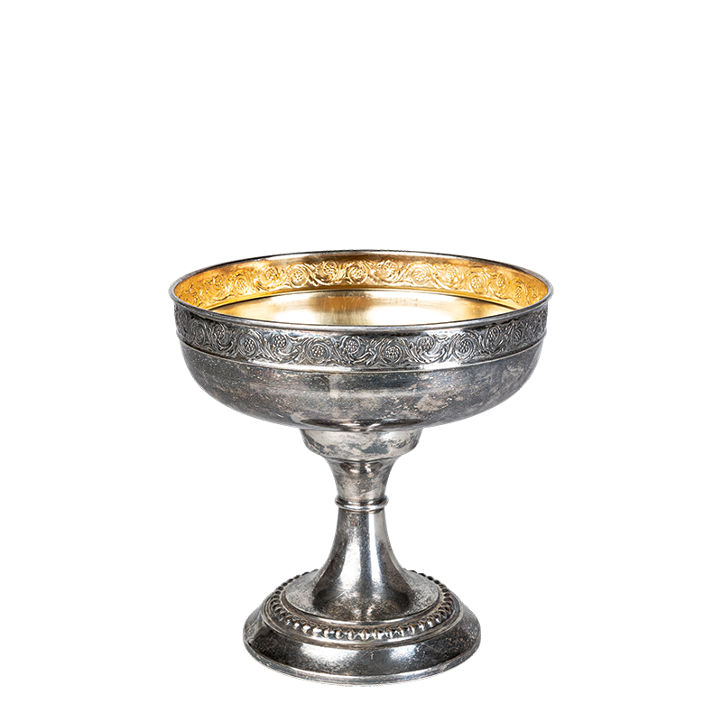 Coupe sur pied en métal vintage 1 L
