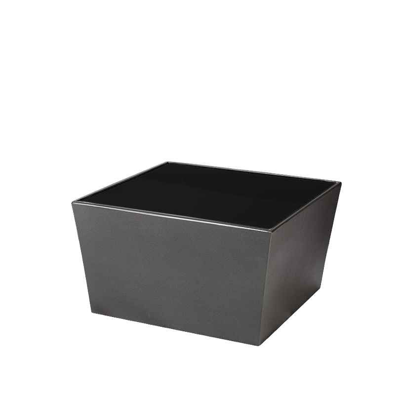 Table basse Cône noir avec plateau acrylique noir 70x70x40 cm
