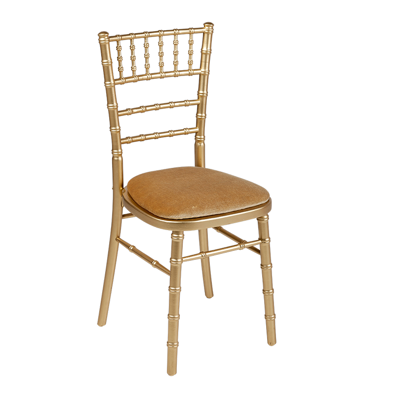 Chaise Bambou or assise velours or