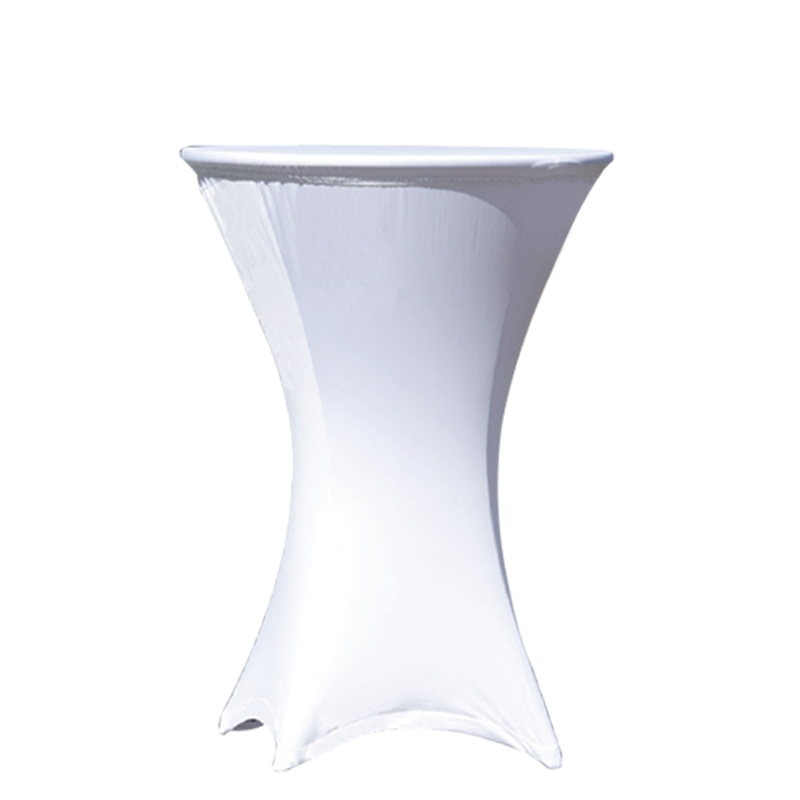 Mange-debout acier rond houssé blanc Ø 60 cm H 110 cm