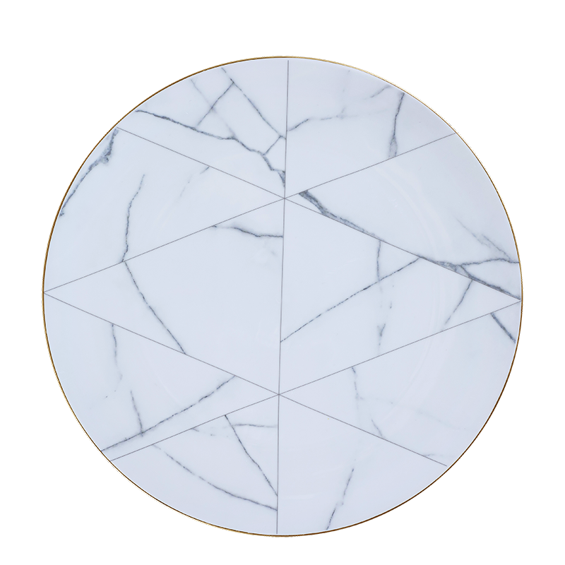 Assiette de présentation marbre filet or Ø 33 cm