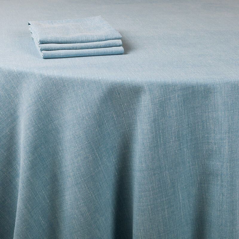 Nappe lin bleu 220 x 350 cm