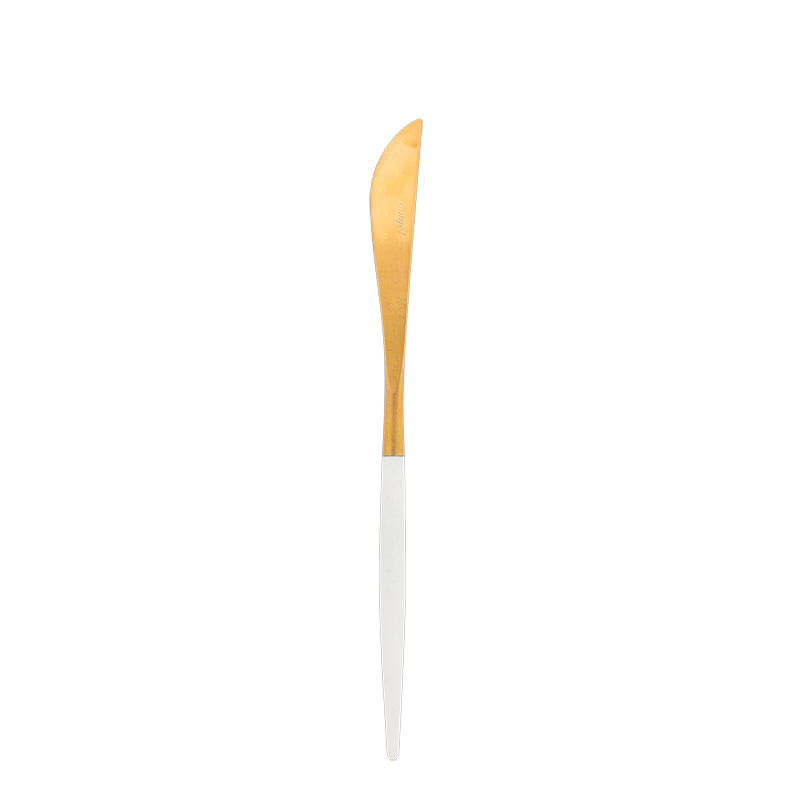 Couteau de table Cutipol blanc et or