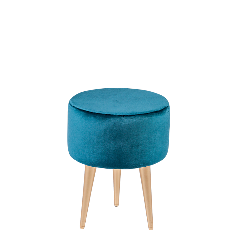 Pouf Juliette bleu vert Ø 35 cm H 44 cm