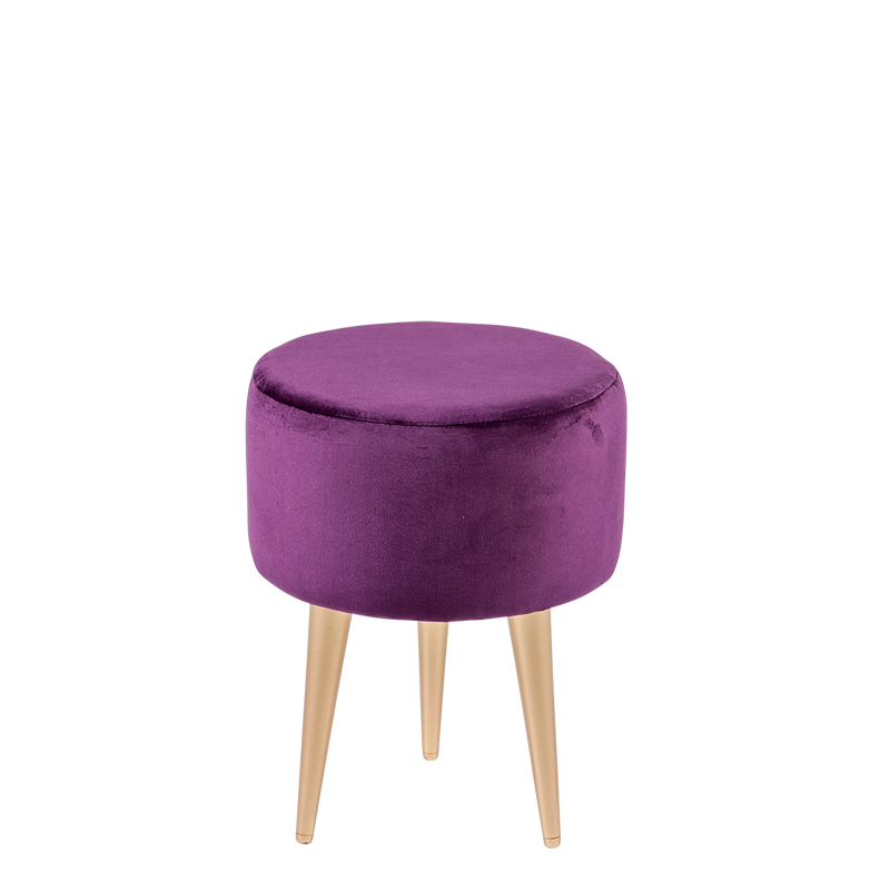 Pouf Juliette aubergine Ø 35 cm H 44 cm