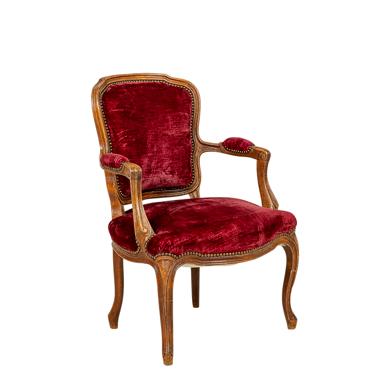 Fauteuil bohème rouge/rose vintage