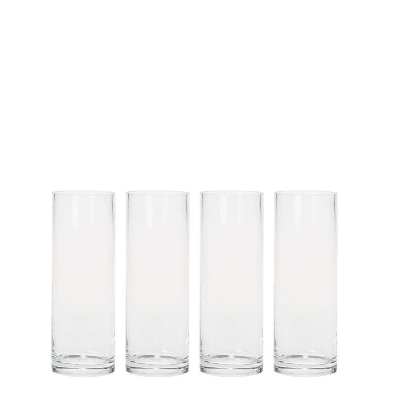 Lot de 6 vases cylindriques en verre Ø 9 cm H 25 cm