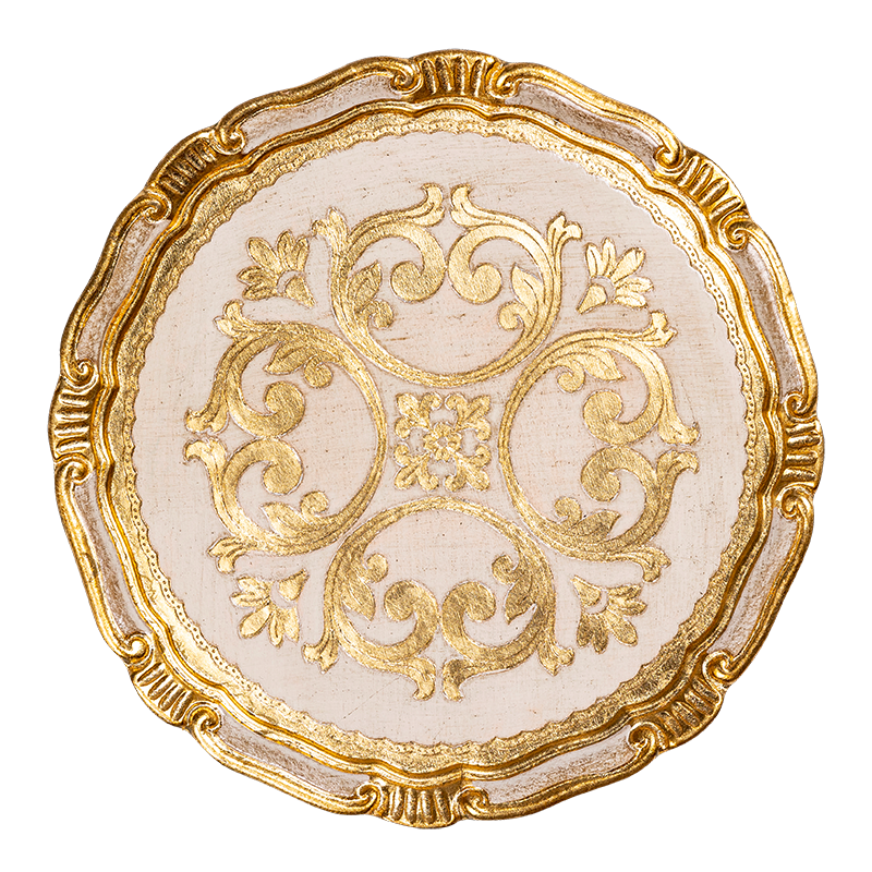 Dessous d'assiette Venezia blanc et doré Ø 32,5 cm
