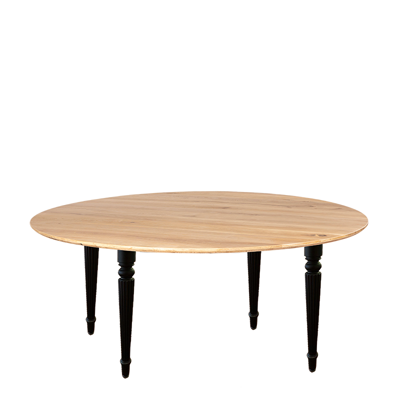 Table Nature ronde pieds noirs Ø 170 cm