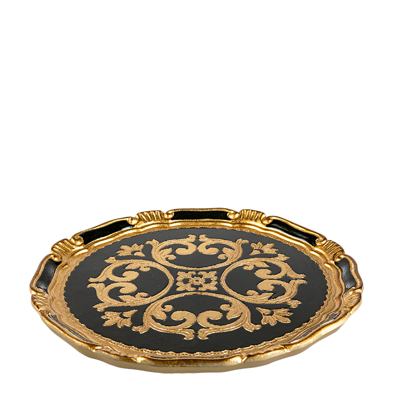 Dessous d'assiette Venezia noir et doré Ø 32,5 cm