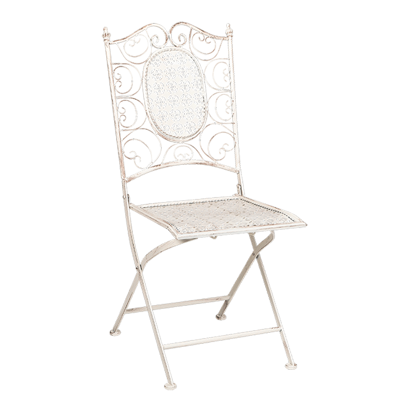Chaise Chantilly blanche en fer forgé