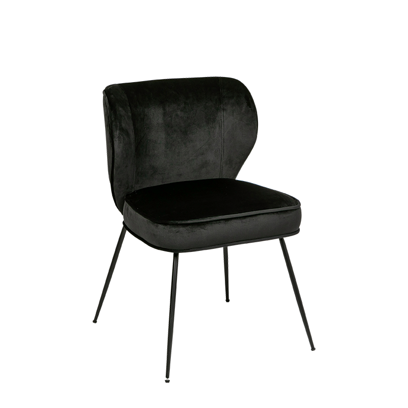 Chaise Dandy velours noir