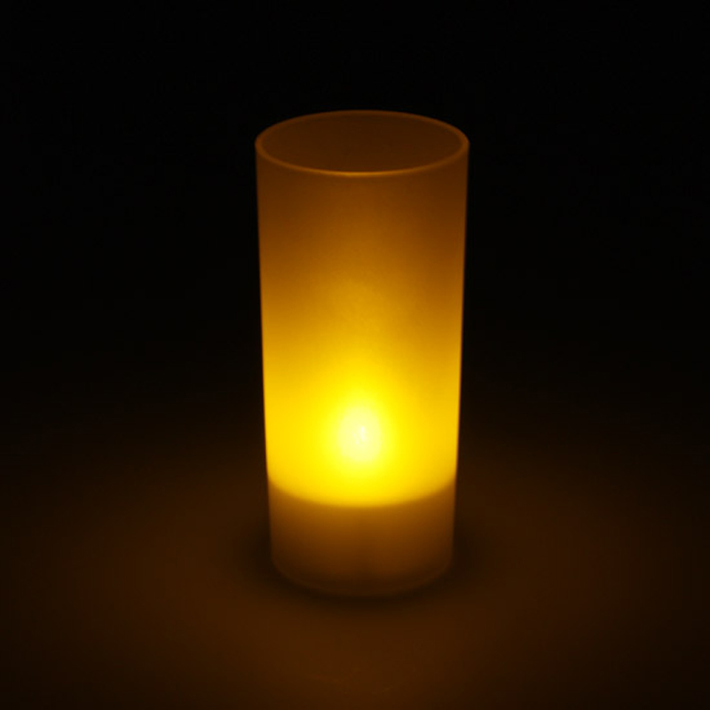 Photophore avec bougie Led ø 4,5 cm H 10 cm  fourni avec pile