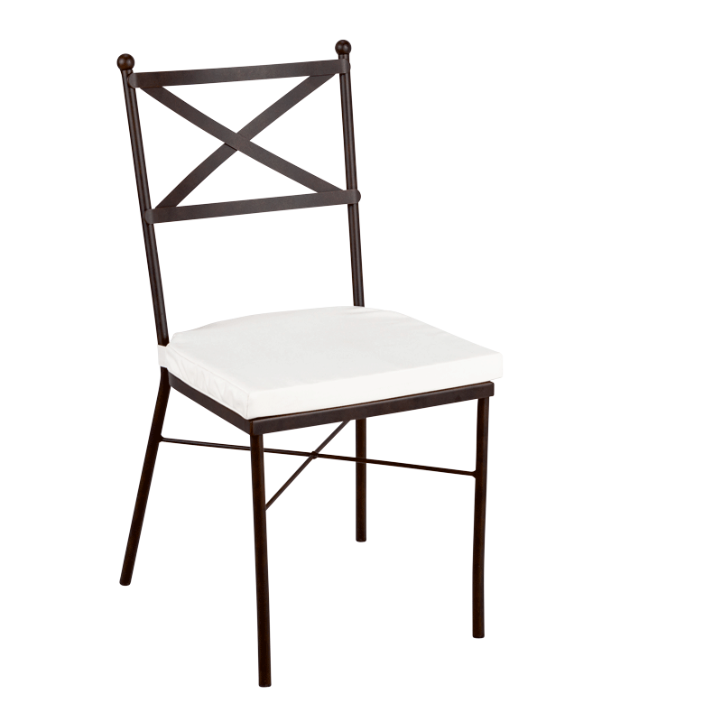 Chaise Toscane avec coussin blanc