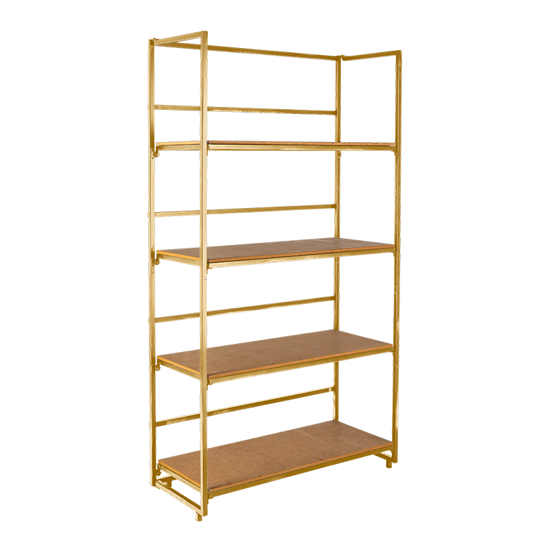 Etagère dorée et bois 40 x 80 cm H 180 cm