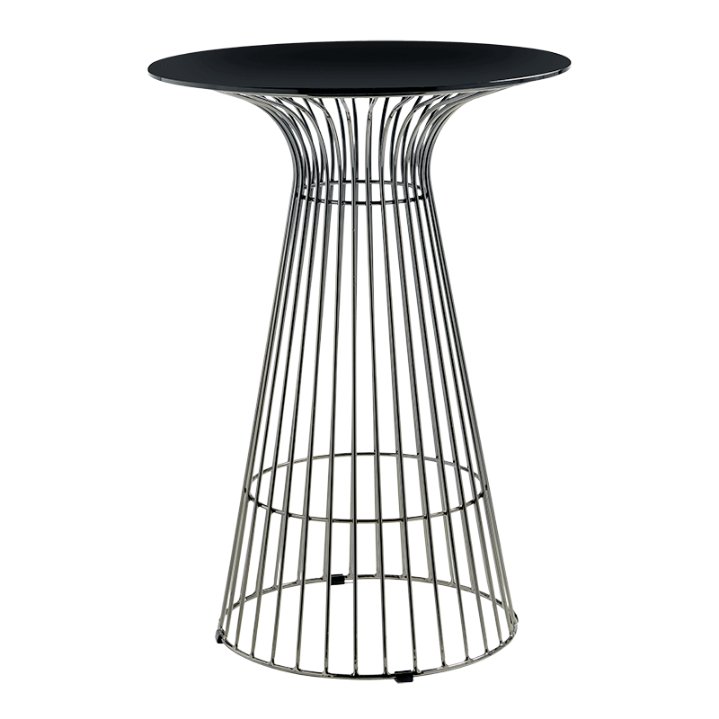 Mange-debout Filo Acier plateau noir Ø 65 cm H 104 cm