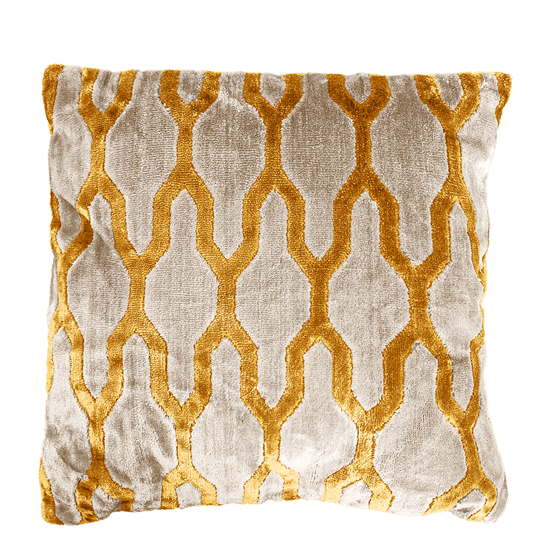 Coussin Chambord jaune 45 x 45 cm
