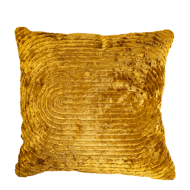 Coussin Onde moutarde 45 x 45 cm