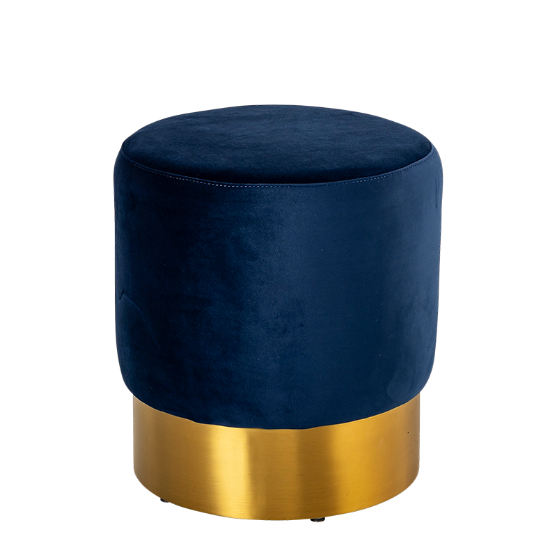 Pouf Luxor bleu nuit Ø 40 cm H 45 cm