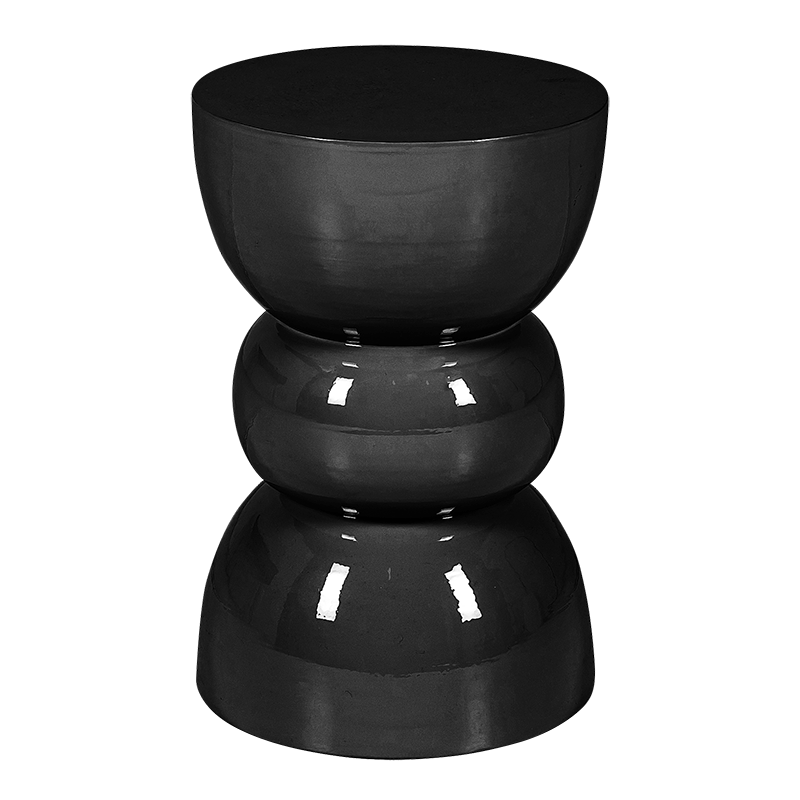 Pouf Totem noir Ø 30 cm H 46 cm