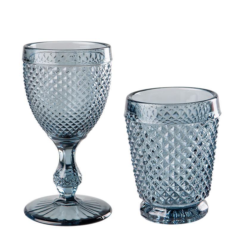 Verres Tourmaline bleu gris