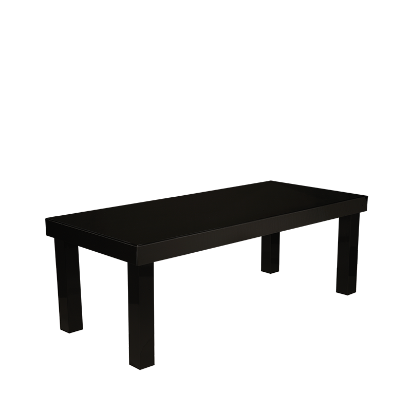 Location Table Haute Laquee Noire 90 X 200 Cm H 75 Cm Options