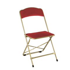 Chaise capitonn&eacute;e velours rouge
