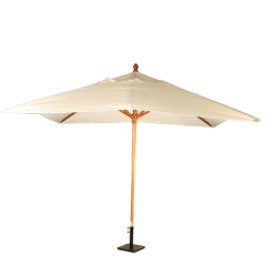 Parasol Louisiane &eacute;cru 300 x 300 cm + socle acier 30 x 30 cm
