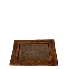 Plateau carré Louisiane 40 x 40 cm avec plaque en verre