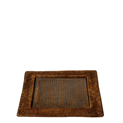 Plateau carré Louisiane 40 x 40 cm avec plaque en verre