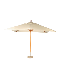 Parasol Louisiane &eacute;cru 300 x 300 cm + socle granit &Oslash; 50 cm
