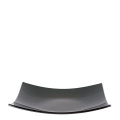 Plat carré fumé noir en verre 29 x 29 cm