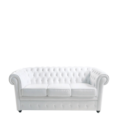 Canapé Chesterfield blanc l 202 P 92 H 76 cm