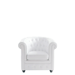 Fauteuil Chesterfield blanc l 82 P 75 H 75 cm