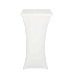 Mange-debout acier carré houssé blanc 60 x 60 cm H 111 cm