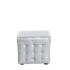 Table basse Chesterfield argent 44 x 44 cm H 42 cm