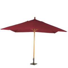 Parasol Louisiane rouge vif 300 x 300 cm + socle acier 30 x 30 cm