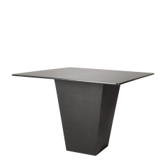Table haute H 112 cm C&ocirc;ne noir plateau noir 140 x 140 cm