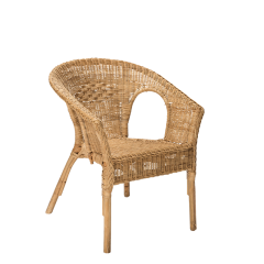 Fauteuil en osier Vintage H 79 cm